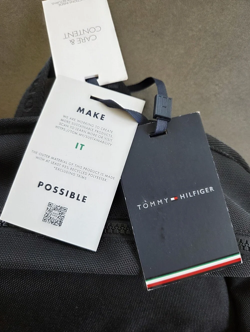 Tommy Hilfiger Signature Tape Zip Pull Backpack NWT $110